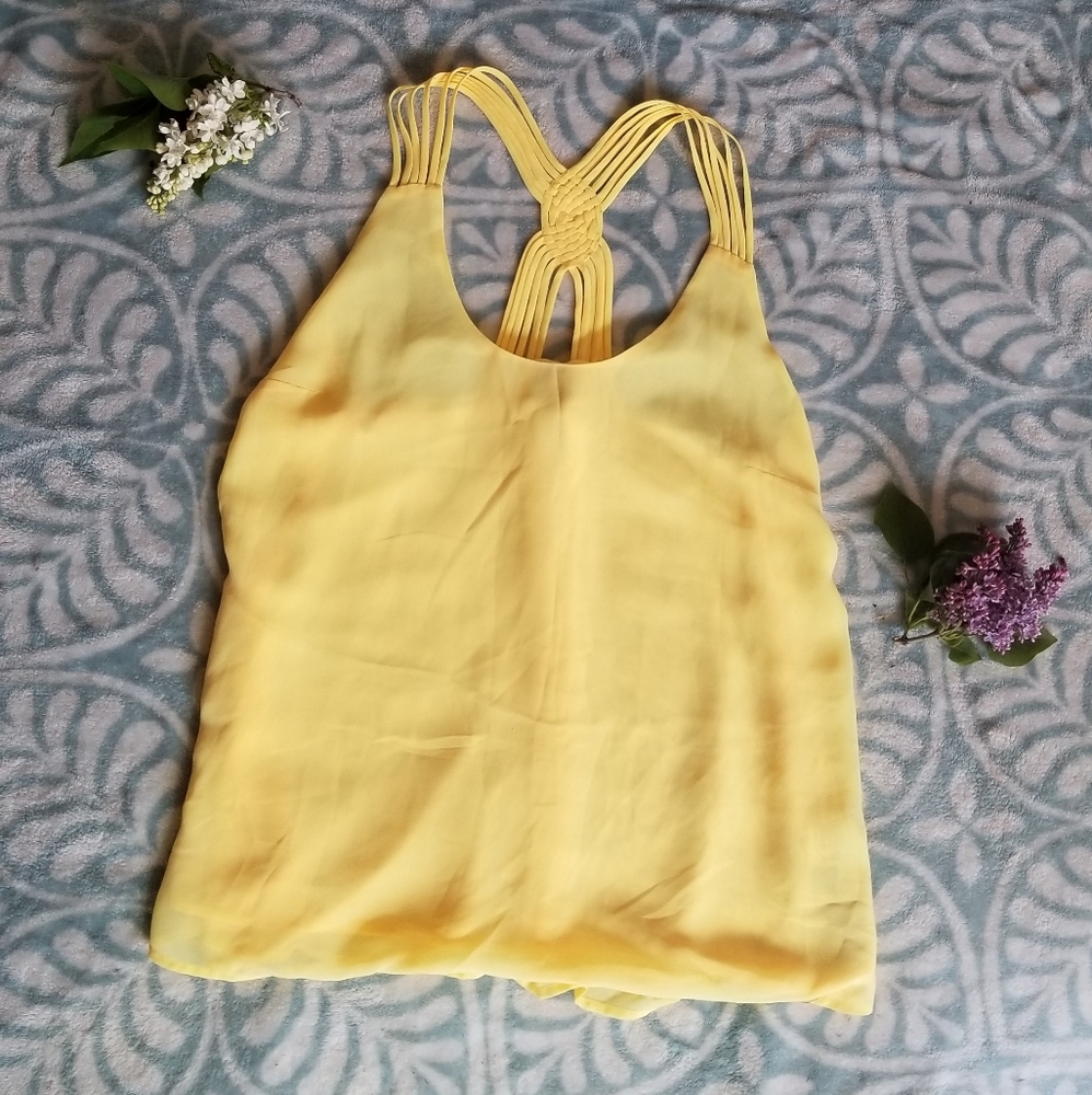Guess Yellow Cami Tank Top Blouse XS